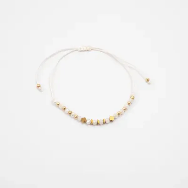 Bilde av Armbånd Hvit/gull - BR1006 
